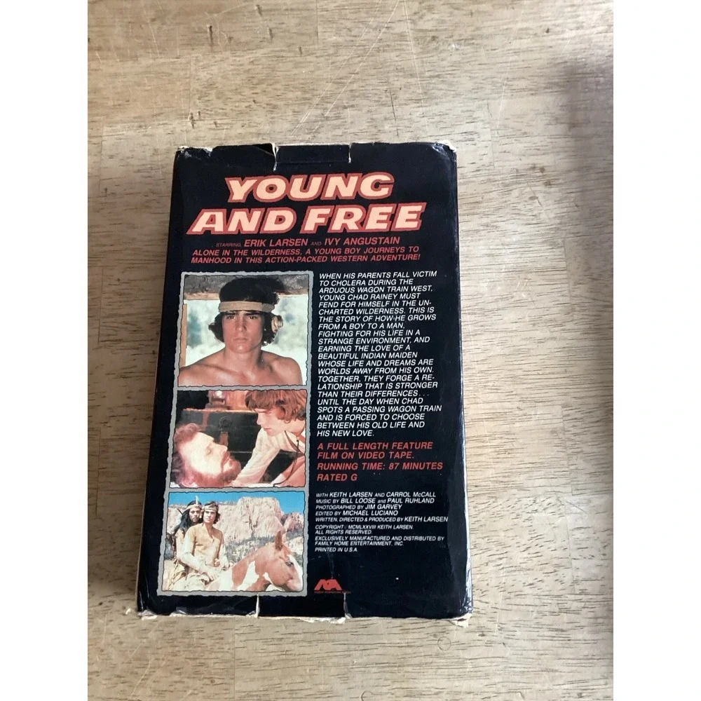 VHS Young And Free (1979) Keith Larsen Monterey Home Video big box Vintage RARE